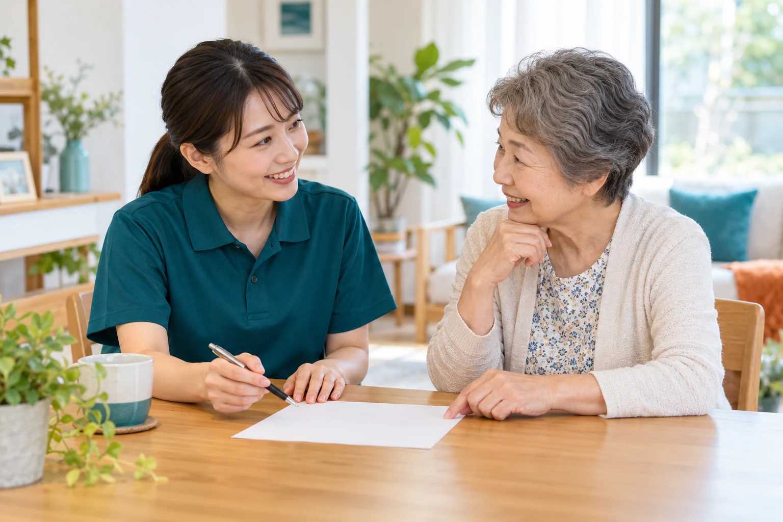 お客様の相談を丁寧に聞くスタッフのイメージ